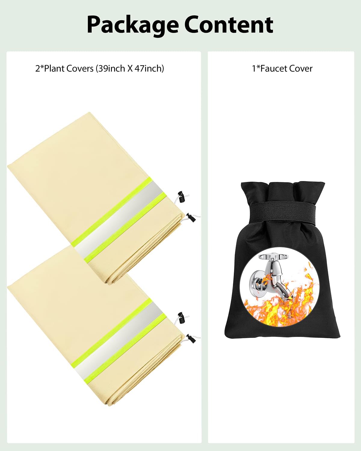 Upgrade Plant Cover Freeze Protection, 2 Packs 39"x47" 3 oz/yd² Thicken with Reflective Strip Frost Cloth Blankets for Trees Drawstring Bag Reusable with Zipper for Potted Cold Weather Garden