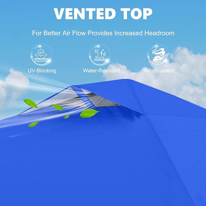 MASTERCANOPY Durable Pop-up Canopy Tent with 1 Sidewall (10'x10',Blue)