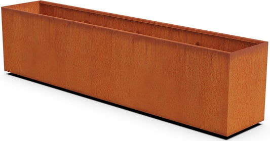 Extra Large Planters Outdoor 96 Inch - Large Rectangular Planters for Outdoor Plants, Corten Steel Planter Box for Garden & Patio Dividers, Metal Planter Rectangle, Fully Assembled