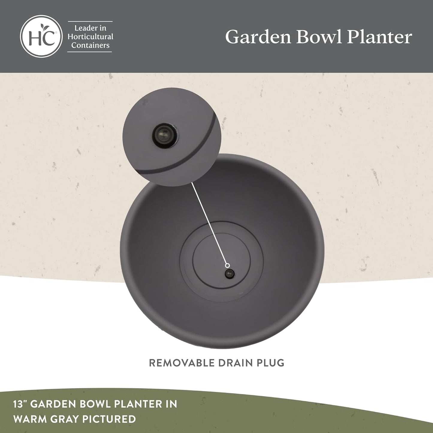The HC Companies Shallow Planter with Drainage - Contemporary Garden Bowl Planter for Flowers, Herbs & More - Round Succulent Planter Pot for Indoors and Outdoors (24" Clay, Pack of 2)