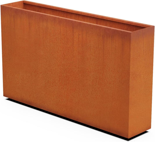 Large Rectangular Planters for Outdoor Plants | 60x12x36 Inch Corten Steel Planter | Extra Large Outdoor Planter Box for Patio Privacy Screen or Deck Divider | Heavy Duty Metal Planter