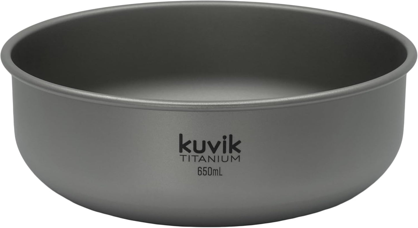 Kuvik Titanium Bowl 650ml (22 oz) - Ultralight and Compact Bowl for Backpacking, Camping, and Survival