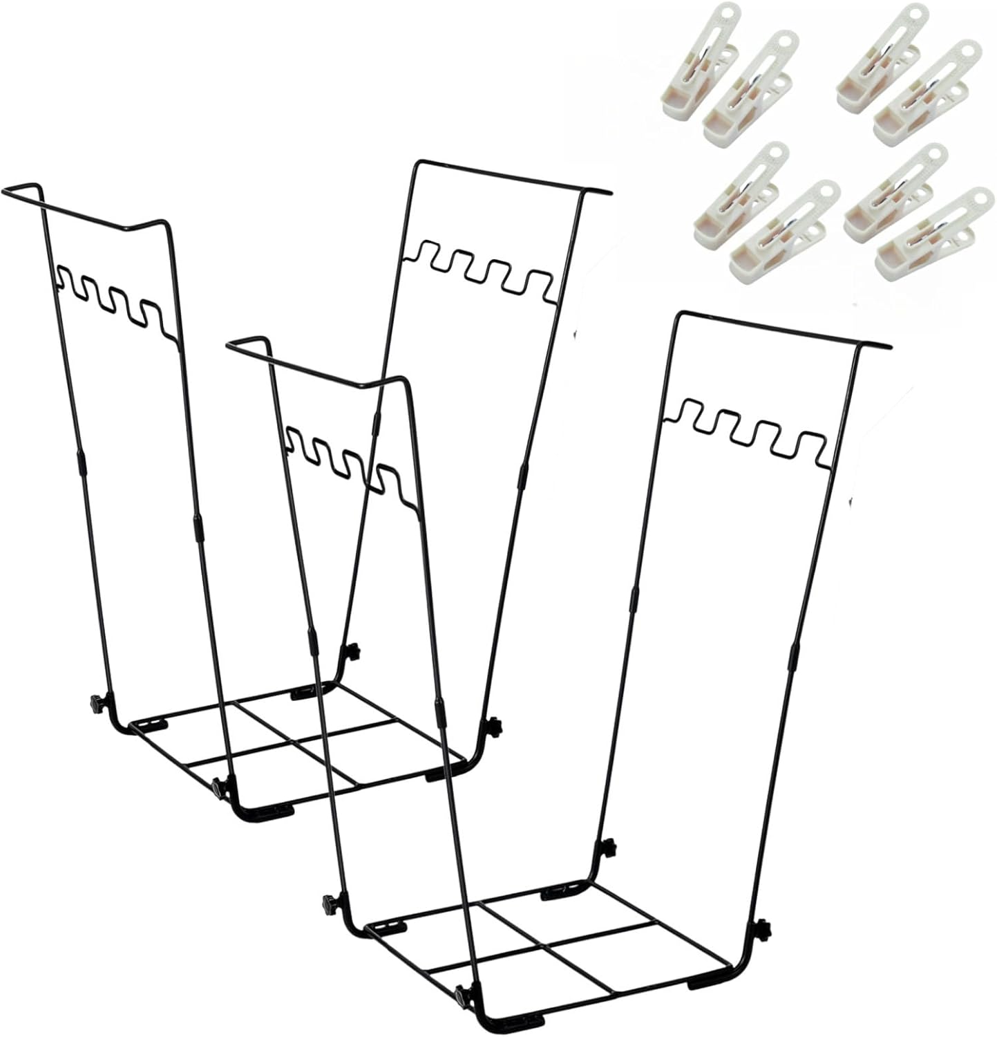 Garden Trash Bag Holder - Outdoor Leaf Bag Support Stand Multi-Use Metal Garbage Bag Holder Frame Holds 30-45 Gallons Bag for Leaves, Camping, Yard Weeding, Lawn Party(2PCS)