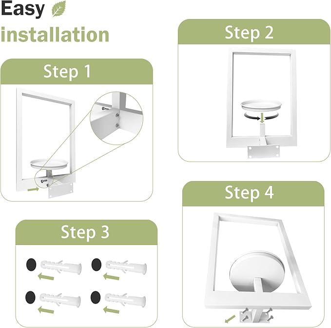 Picture Frame Plant Holder, Wall Mount Plants shelf Indoor Outdoor, Metal Hanging Planters Stand Decor, Window Planter Hanger Shelves, Modern Floating Ornament Rack Art for Home & Garden((White 2pc))