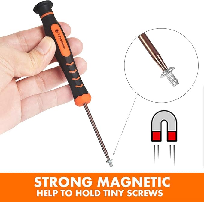 Torx Screwdriver Set of T2-T15, TECKMAN 10-Piece Magnetic Small Torx Security Screwdrivers with T2 T3 T4 T5 T6 T7 T8 T9 T10 T15 Star Screwdriver Tool Kit for Xbox,PS3,PS4,Knife,Computer & Other Device
