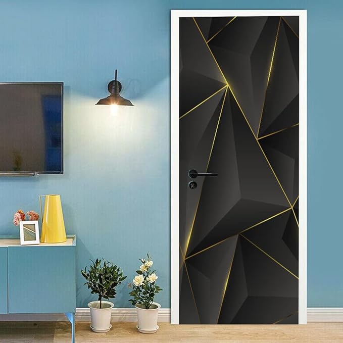 3D Peel and Stick Murals - Three-dimensional Wallpaper Self-adhesive Decals Removable PVC Waterproof Door Poster for Bedroom Living Room Wall Decoration 33.9 x 78.7 inch