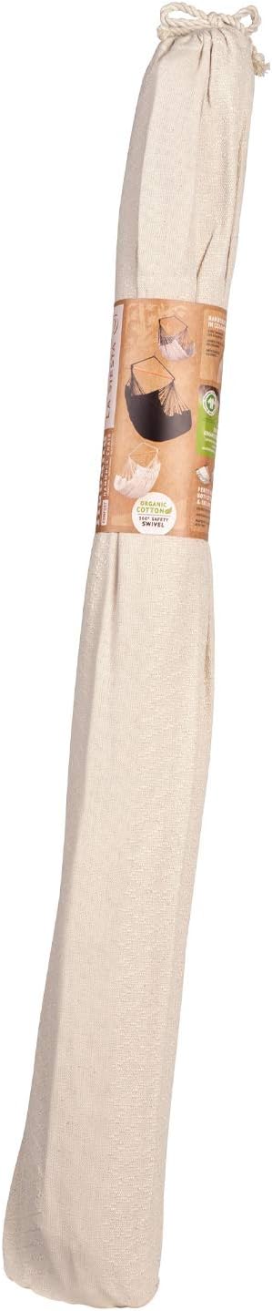 LA SIESTA® - Large Comfort Habana Cotton Hammock Chair & CasaMount - Hanging Chair w/Suspension Kit for Walls Ceilings & Square Beams - Indoor Outdoor Swing Hanging Chair Bedroom Balcony - Latte