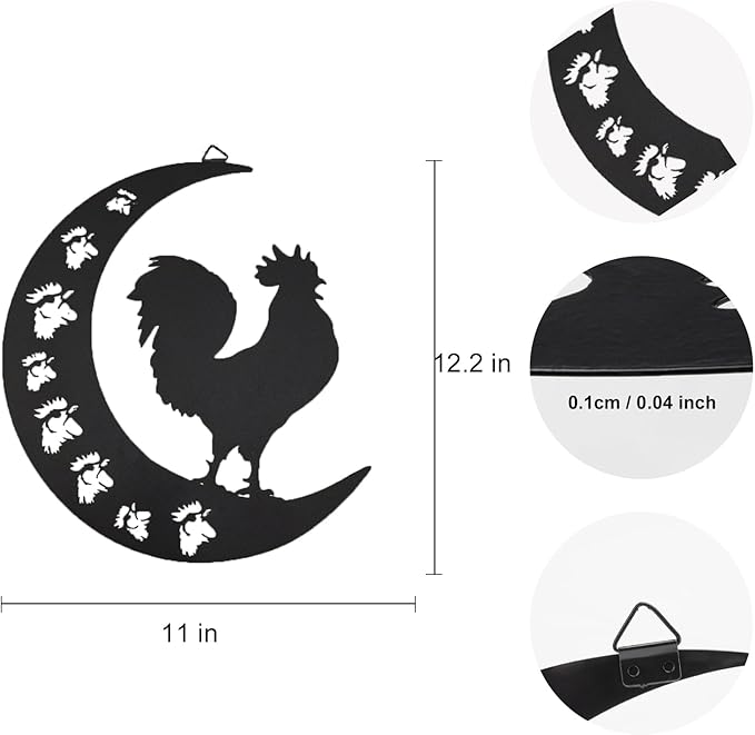 Rooster Metal Wall Art Outdoor Decor-12 Farmhouse Wall Decor Animal Cock Wall Hanging Decor Silhouette Wall Art for Farmhouse Kitchen Home Garden Wall Decoration
