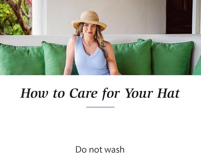 Wallaroo Hat Company – Women’s Petite Catalina Sun Hat – Wide Brim, Natural Fiber, Adjustable Sizing for Smaller Crown Sizes