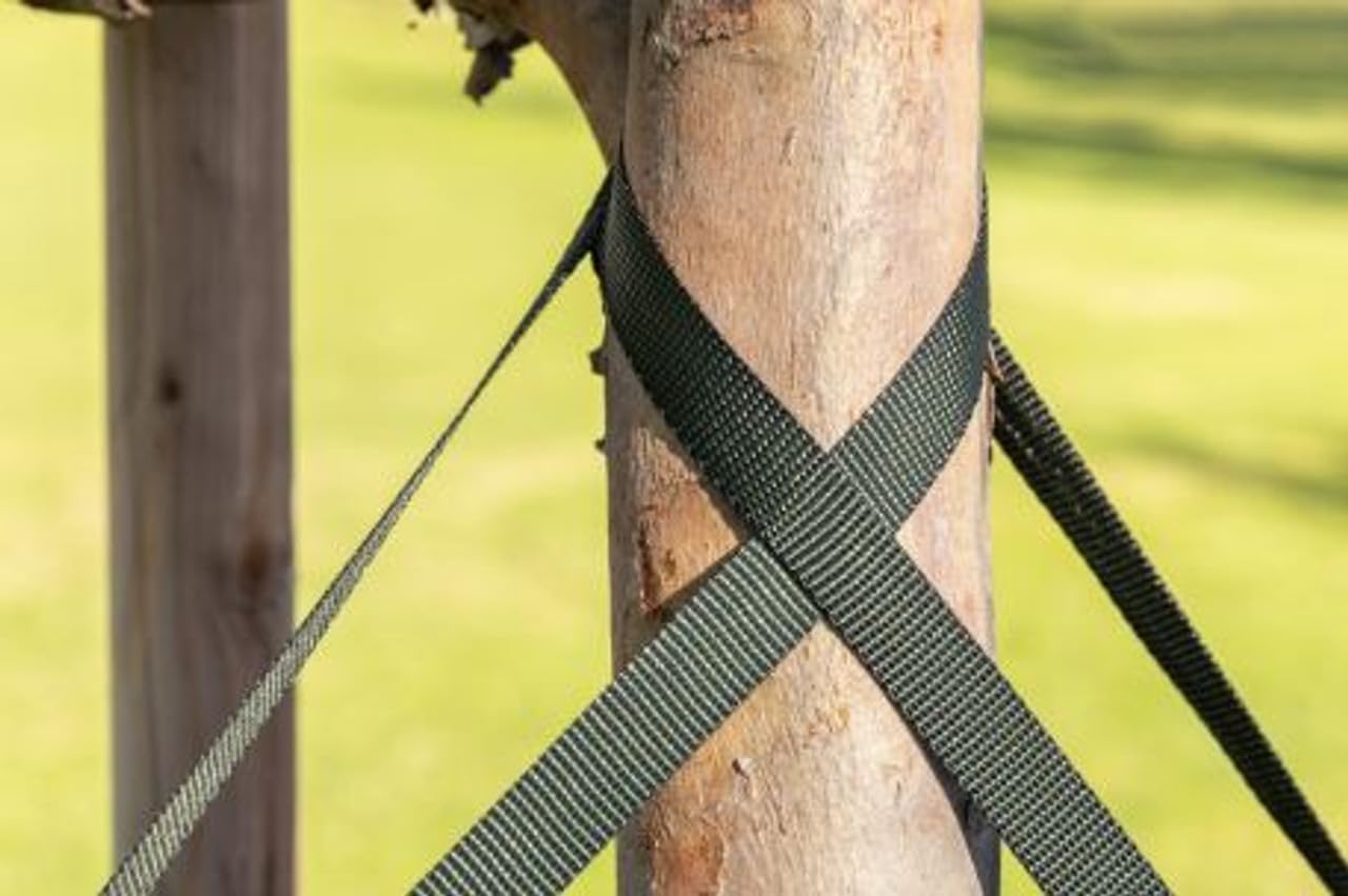 1500 FT Tree Tie Strap for Plant Support, Webbing Straps for Staking, 3/4 Inch Width Guying Material Garden Strap for Outdoor Tree Straightening, 1500 Lbs Strength (Olive Green) - 1500 Feet