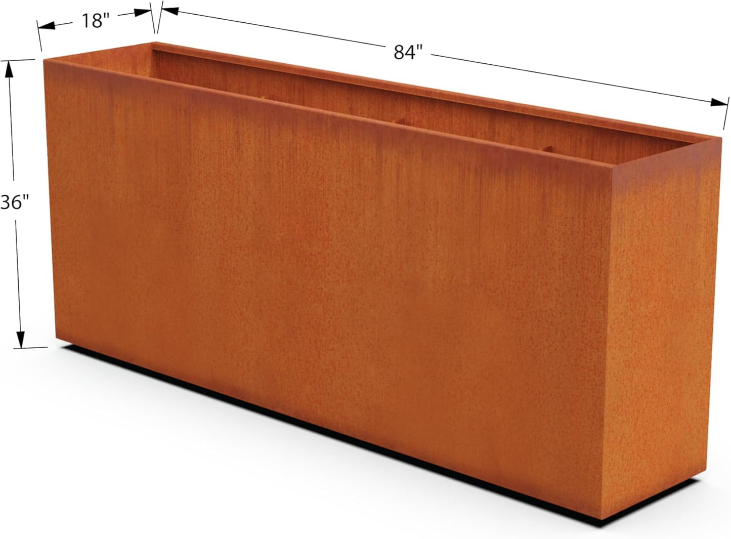 Large Rectangular Planter for Outdoor Plants – 84x18x36 Extra Large Corten Steel Planter Box – Commercial Grade Metal Planter for Privacy Screen, Patio & Landscape Definition