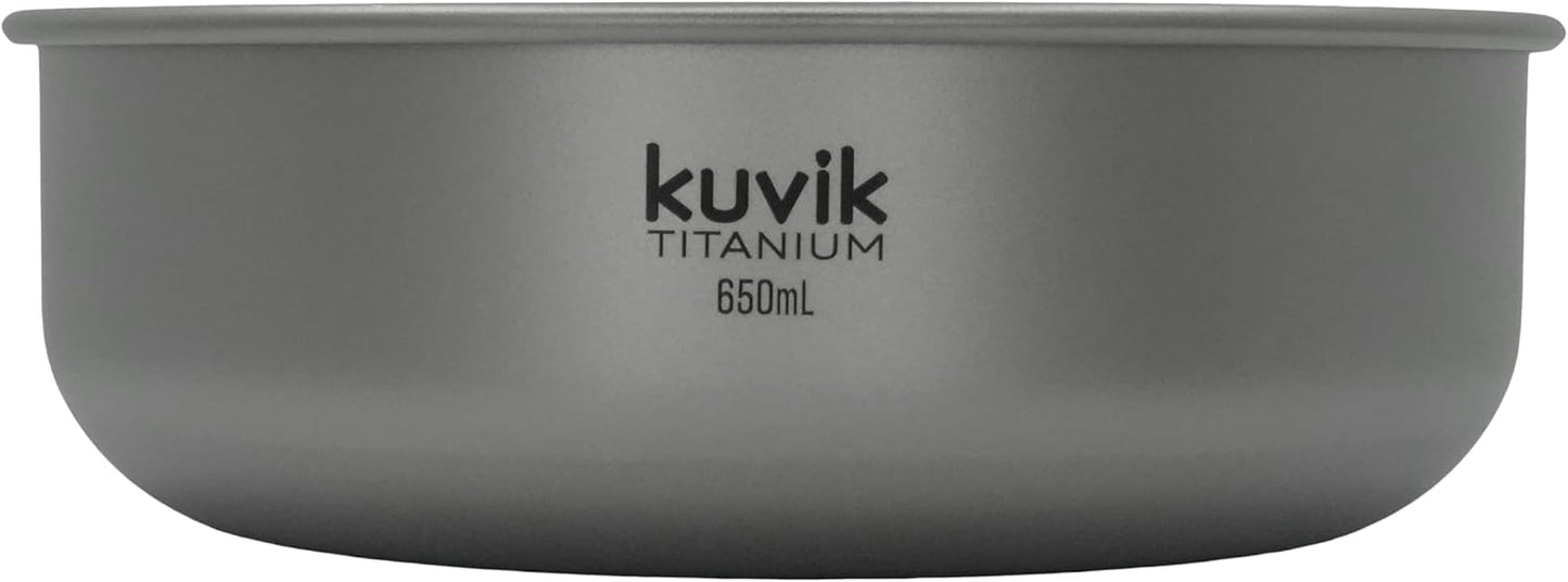 Kuvik Titanium Bowl 650ml (22 oz) - Ultralight and Compact Bowl for Backpacking, Camping, and Survival