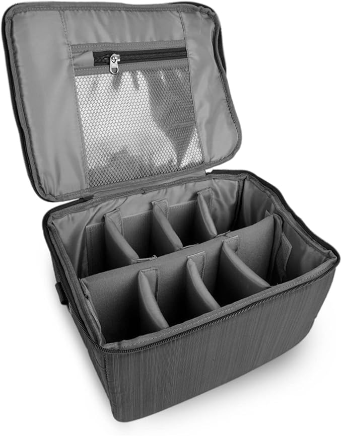 Partition Camera Inserts, DSLR Camera Lens Case Photography with Dividers, Portable Nylon Camera Case for DSLR SLR Cameras(Black)