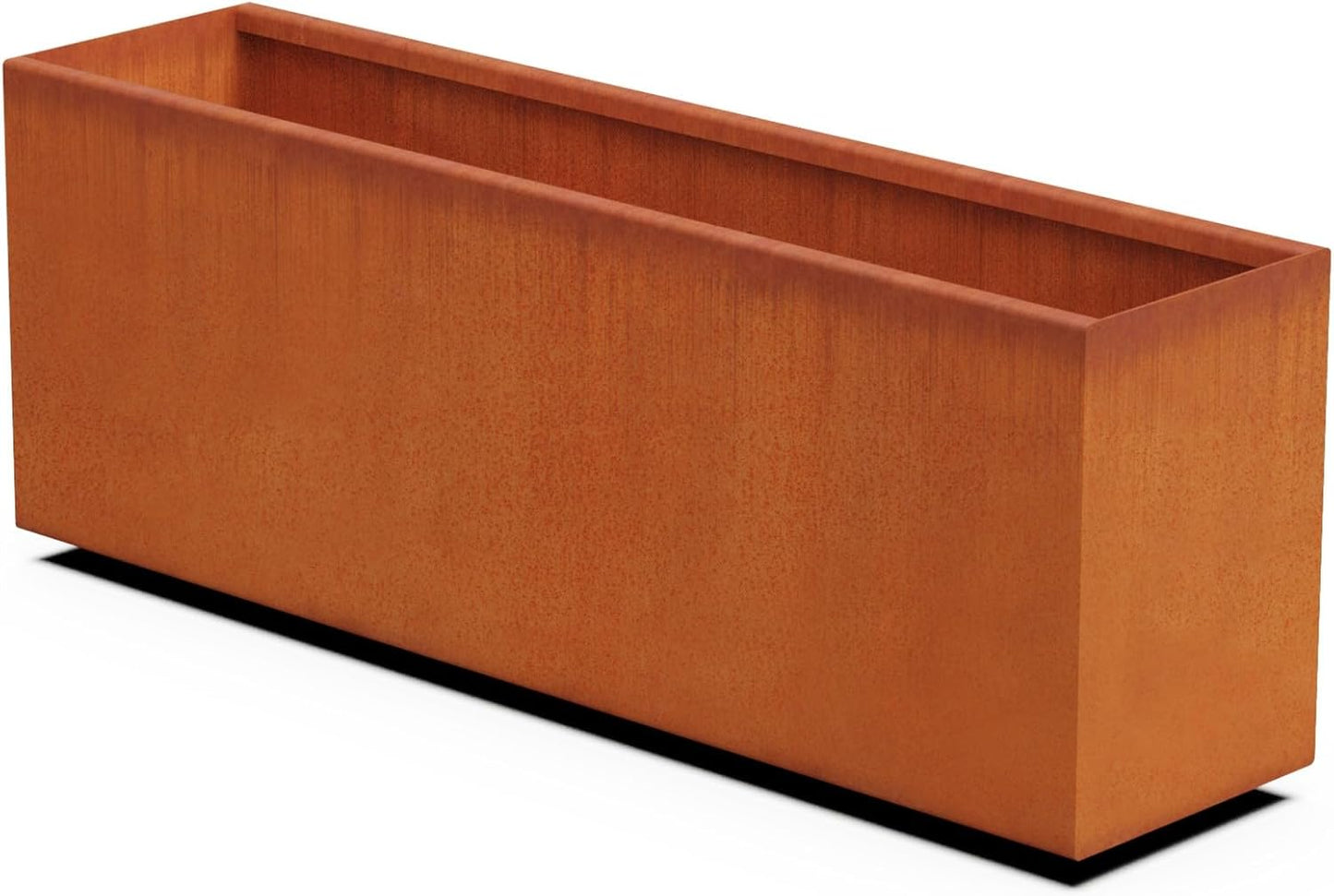 Large Rectangular Planters for Outdoor Plants | 48x12x18 Corten Steel Planter - Extra Large Outdoor Planter Box for Patios, Garden Borders & Modern Landscapes