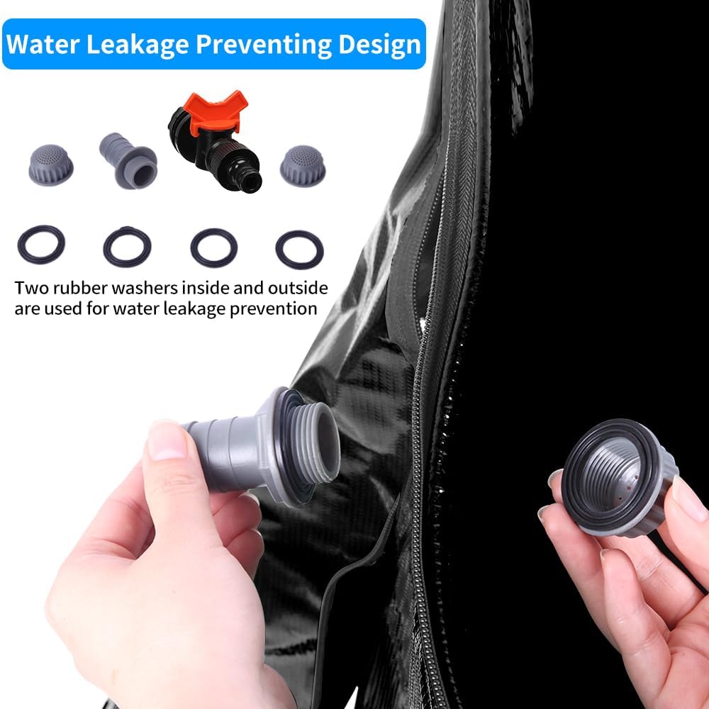 Collapsible Rain Barrel, 132 Gallon Portable Rainwater Collection System, Water Storage Tank, Rain Catcher Barrel with Two Spigots and Overflow Kit, Rain Water Barrel Collector for Garden, Black