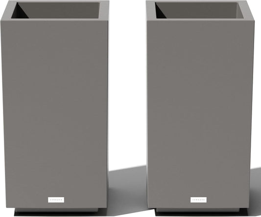 Veradek Block Series Pedestal Planter - Tall Planter for Indoor or Outdoor Front Porch | All-Weather Use with Removable Insert Bucket | Modern Décor for Flowers, Tall Trees, Faux Plants