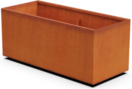 Large Rectangular Planters for Outdoor Plants 46x20 Inch Corten Steel Planter, Extra Large Outdoor Planter Box for Modern Garden & Patio, Heavy Duty Metal