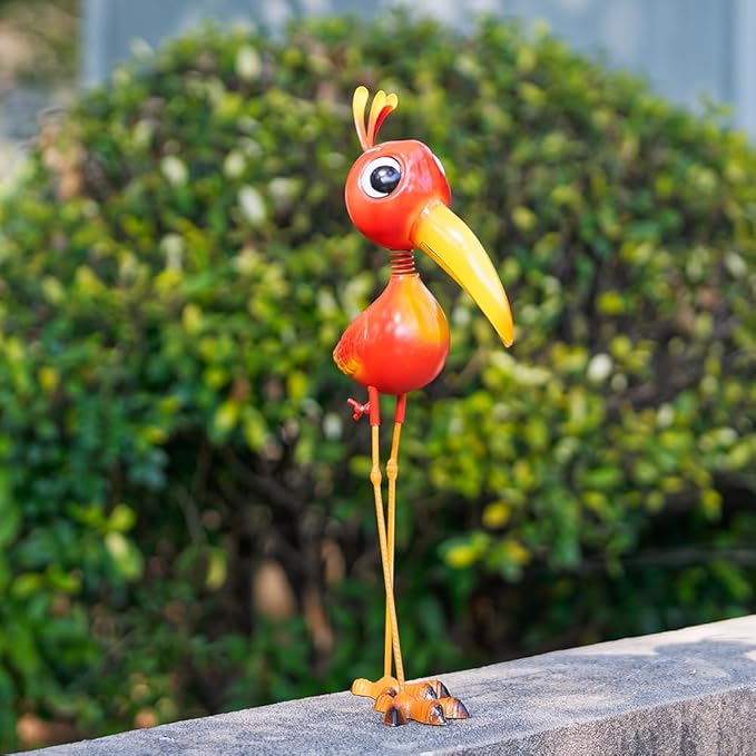 21.6" Cardinal Statue Metal Yard Decorations Outdoor & Indoor,Cardinal Garden Statues Sculptures Large Red Bird Ornaments,Yard Art Decor for Yard Porch Lawn,Metal Garden Decor for Outside