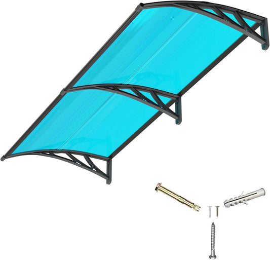 Awning for Door Entrance,32x80 inches Window Awnings for Doors Canopy Polycarbonate Cover Patio Door Awning UV Rain Snow Sunlight Protection Hollow Shee