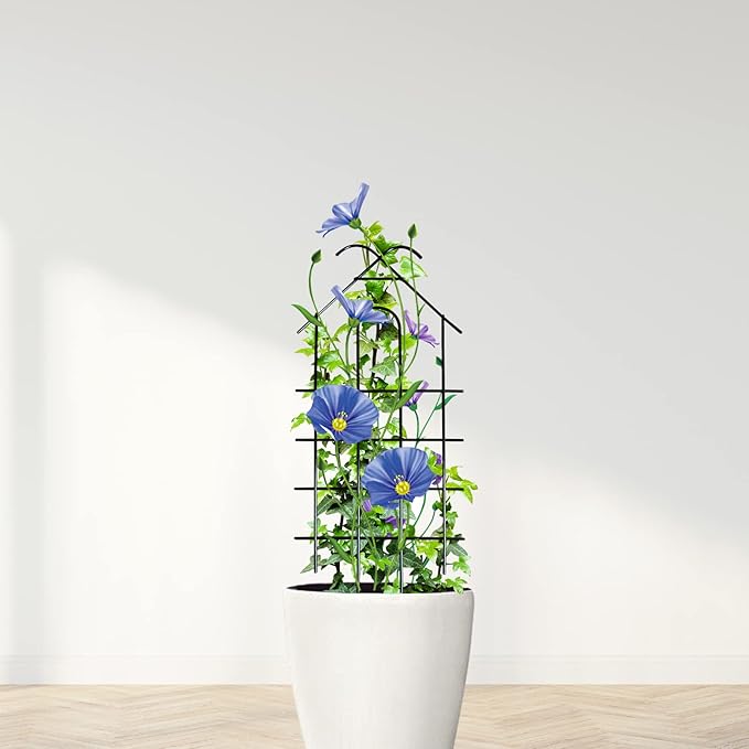 ARIFARO 40'' Metal Garden Trellis for Climbing Plants, Indoor/Outdoor Sturdy Plant Trellis for Potted Plants,House Plants, Climbing Vines, Pack of 4, Black