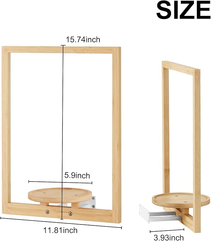 yadoker Wall Planters for Indoor Plants,Bamboo Hanging Plant Holders, Wall Decor Plant Stand, 2-Pack Window Plant Shelves for Living Room & Entryway