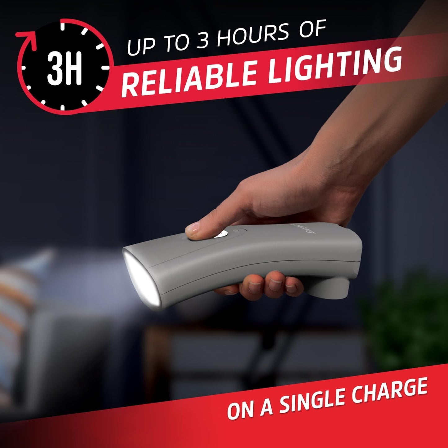 Energizer Weatheready Rechargeable Flashlights for Home, Pack of 3, Emergency Flashlight for Hurricane Supplies, Survival Kits, Power Outages, LED Flash Light with Convenient Plug-in Design