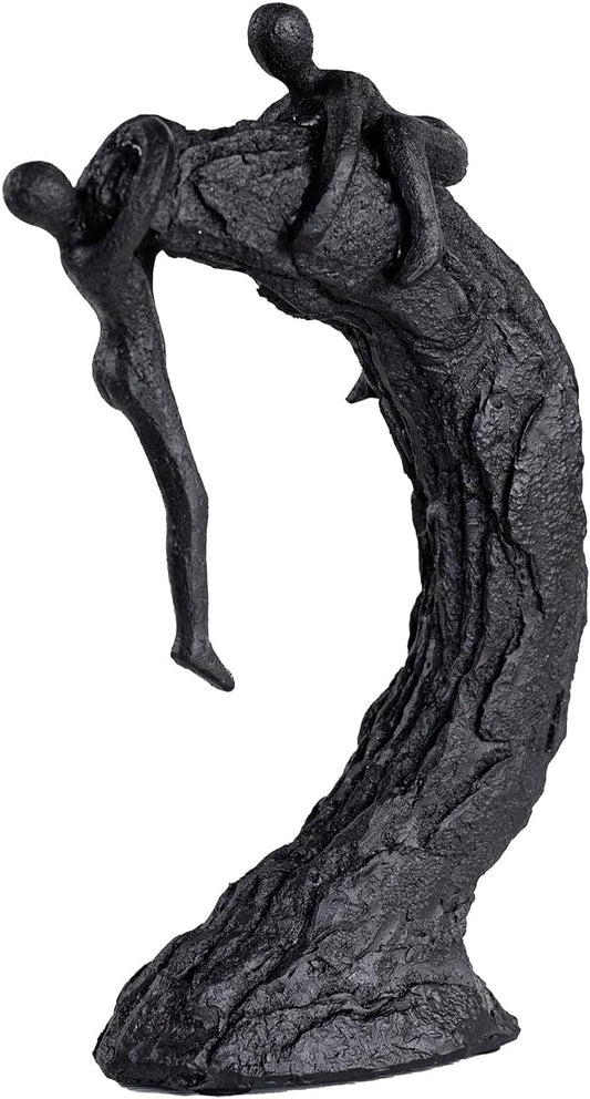 Hebdids Modern Art Sculpture - Living Room and Office Dynamic Climbing Wall Character Decoration, Black Statue,9 x 5.51 x 1.97inches Elegant Black Home Decoration Gift