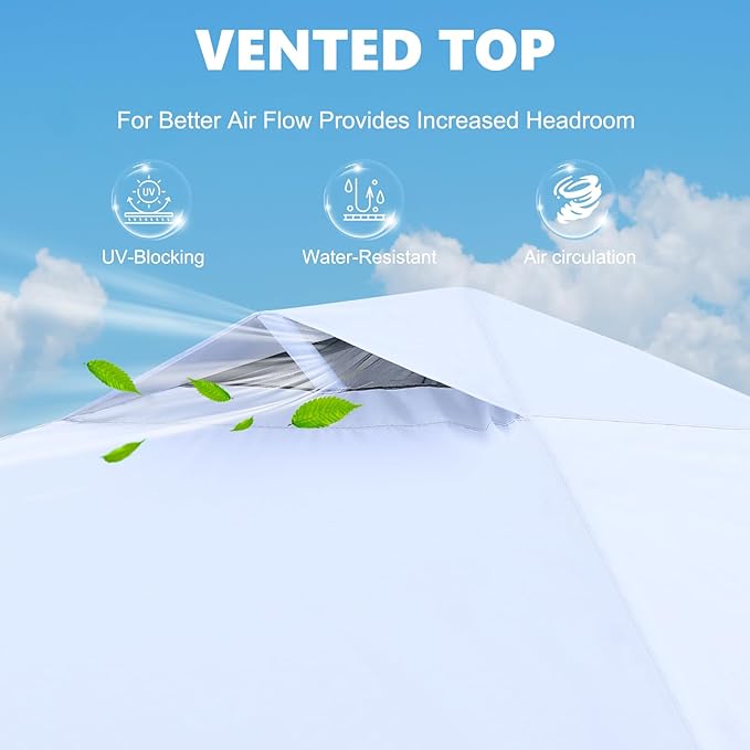 MASTERCANOPY Durable Pop-up Canopy Tent with 1 Sidewall (10'x10',White)