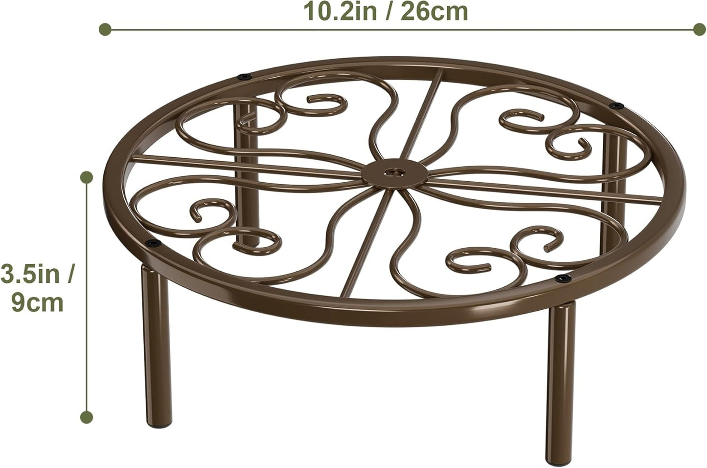 Brown Plant Stand Plant Holder - 10.24'' Short Flower Stand for Garden Courtyard, Heavy Duty Plant Rack for Multiple Plant Indoor or Outdoor.