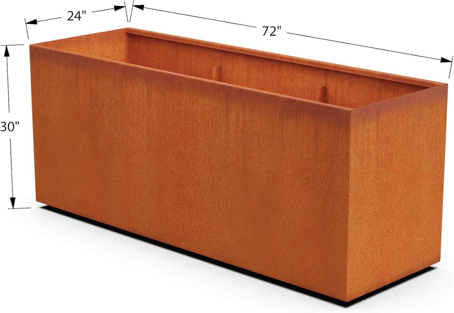 Large Rectangular Planters for Outdoor Plants - 72x24x30 Inch Corten Steel Planter, Extra Large Metal Planter Box for Patios, Decks & Privacy Screens, Arrives Fully Assembled