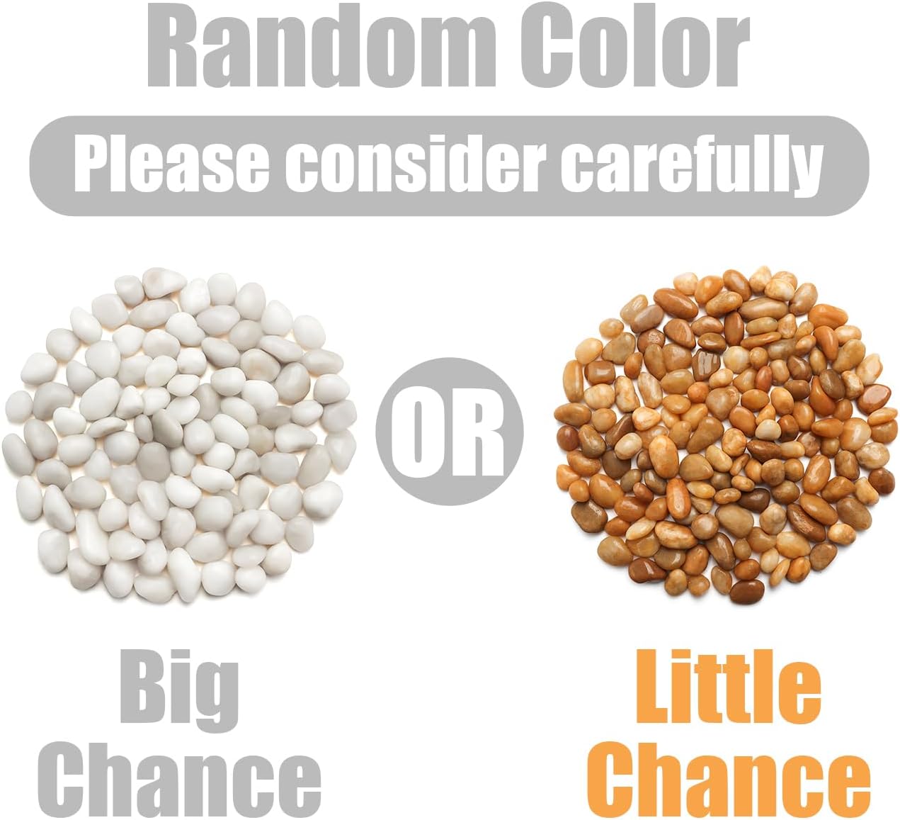 1 Pack 5 Lbs Random Color River Rocks for Plants,0.8-1.5 Inch Decorative Ornamental Pebbels, High Polished Stones for Garden Landscaping, Smooth Gravel Filler, Succulents, Fish Tank, White/Yellow