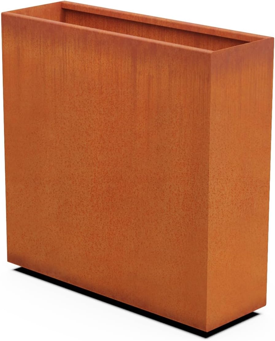 Large Rectangular Planters for Outdoor Plants – 36x12x36 Inch Tall Corten Steel Planter | Metal Outdoor Planter Box for Patio Privacy & Modern Landscape Design | Fully Assembled