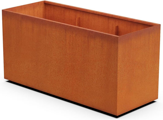 Large Rectangular Planters for Outdoor Plants 60x24x30 | Extra Large Corten Steel Planter Box for Commercial & Residential Landscaping | Heavy Duty Metal Planter, Arrives Fully Assembled