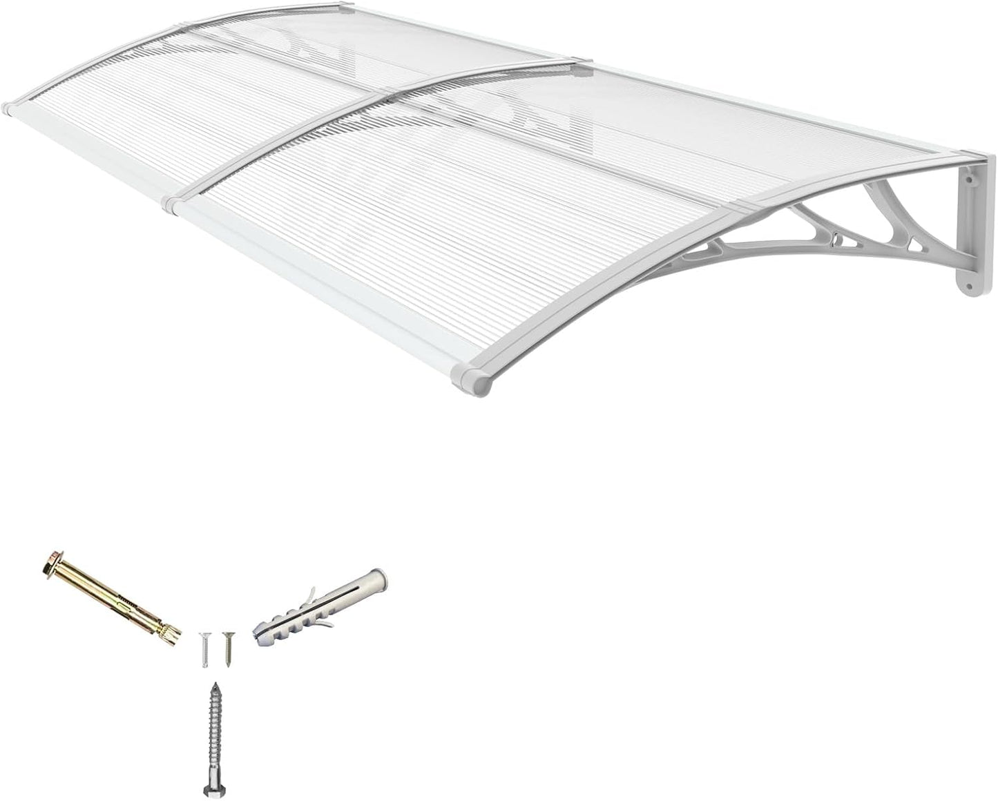 Awning for Door Entrance,40x80 inches Window Awnings for Doors Canopy Polycarbonate Cover Patio Door Awning UV Rain Snow Sunlight Protection Hollow Shee