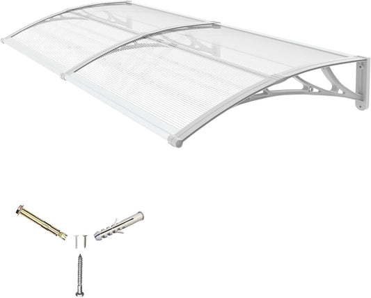 Awning for Door Entrance,40x80 inches Window Awnings for Doors Canopy Polycarbonate Cover Patio Door Awning UV Rain Snow Sunlight Protection Hollow Shee