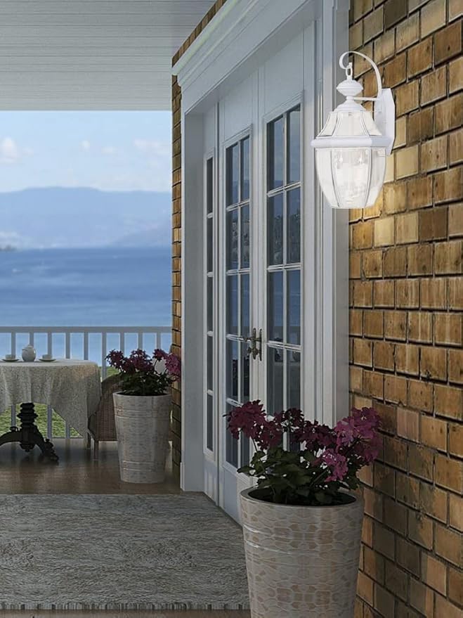 Livex Lighting 2251-07 Monterey 2 Light Outdoor Bronze Finish Solid Brass Wall Lantern with Clear Beveled Glass, 20.25" x 10.5" x 20.25"