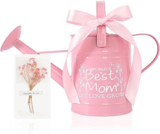 Gifts for Mom,Gardening Gifts for Women, Best Gifts for Mom,Gifts for Mom from Daughter Son,Metal Watering Can for Indoor Plants,1/2 Gallon,Pink