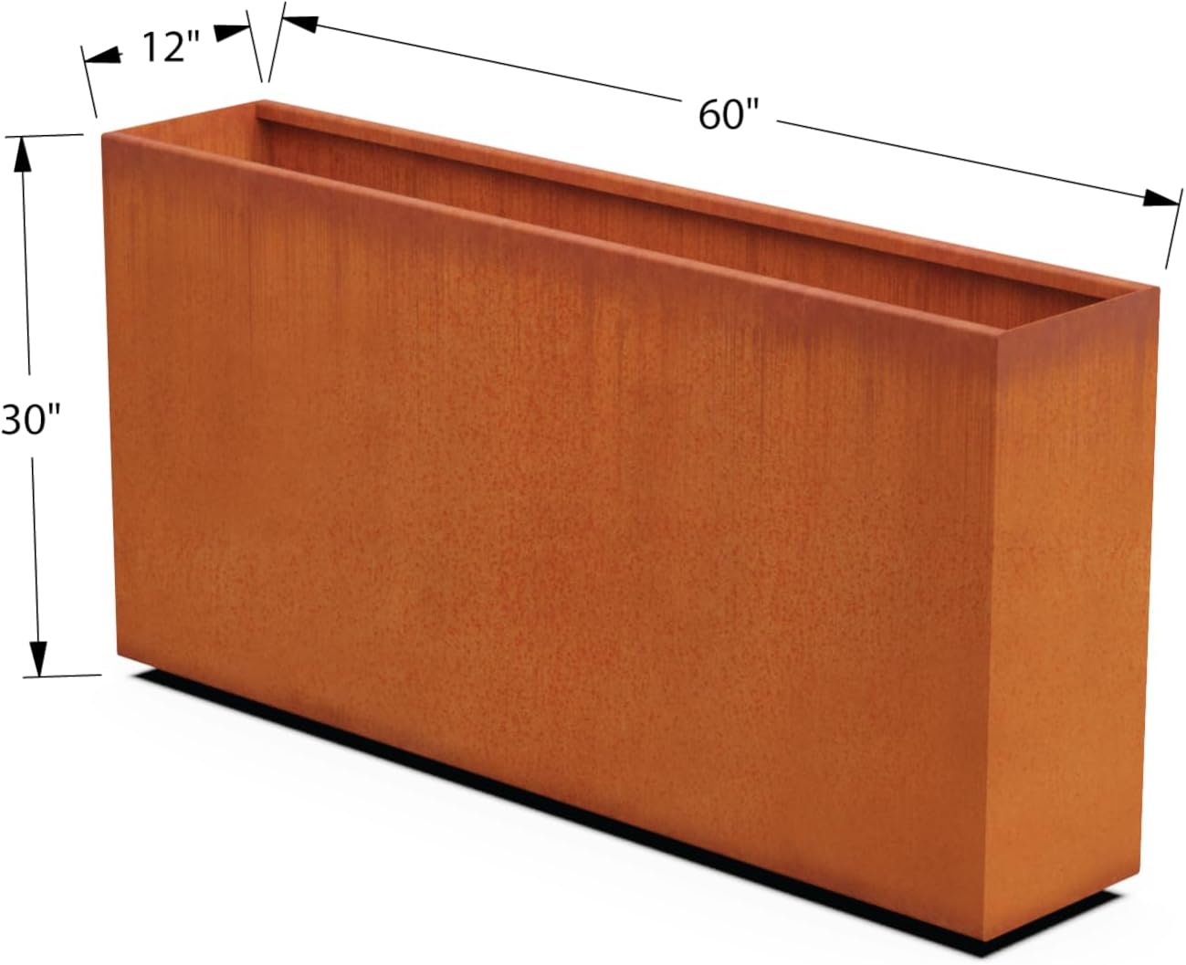 Large Rectangular Planters for Outdoor Plants Corten Steel Planter Box 60x12x30 Inch | Extra Large Metal Planter for Patio, Deck & Landscape Definition