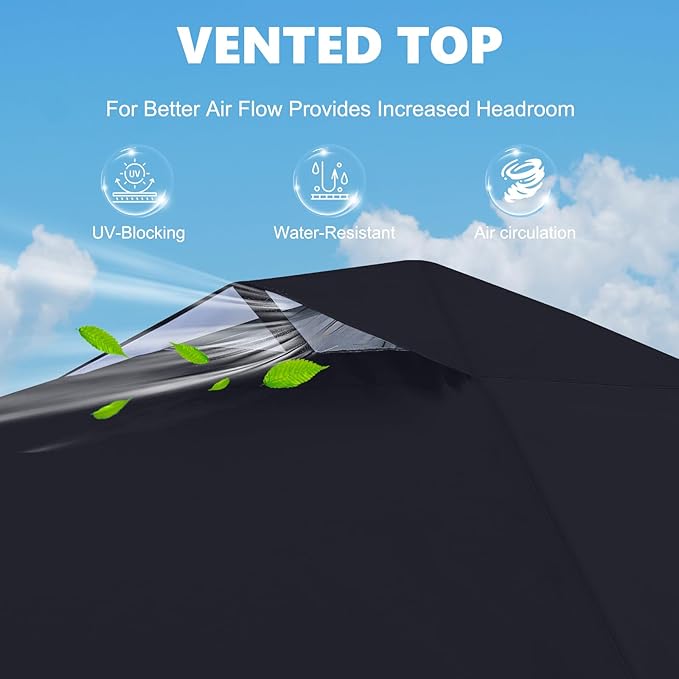 MASTERCANOPY Durable Pop-up Canopy Tent with 1 Sidewall (10'x10',Black)