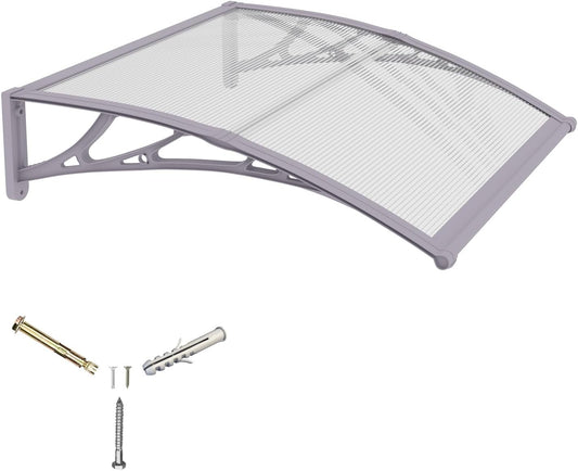 Awning for Door Entrance,32x40 inches Window Awnings for Doors Canopy Polycarbonate Cover Patio Door Awning UV Rain Snow Sunlight Protection Hollow Shee