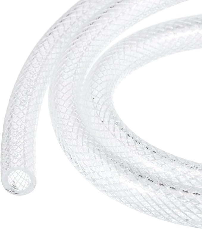 3/8" x 1/2" Braided Clear Plastic PVC Tubing 10ft High Pressure Flexible Reinforced Vinyl Tube, [for Garden Irrigation, Water Hose, Fish Tank, Water Transfer] - 9.5x12.7mm
