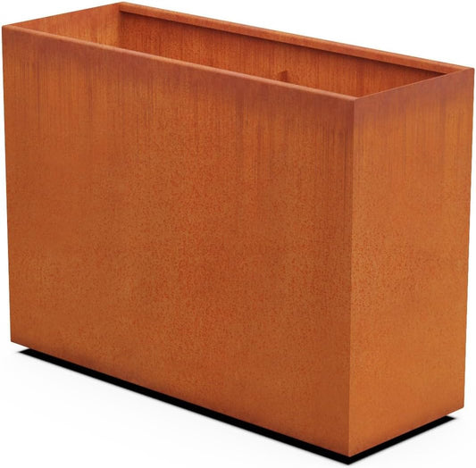 Corten Steel Planters | Large Rectangular Planters for Outdoor Plants 48x18x36 Inch | Extra Large Metal Planter Box for Patio, Deck & Commercial Spaces