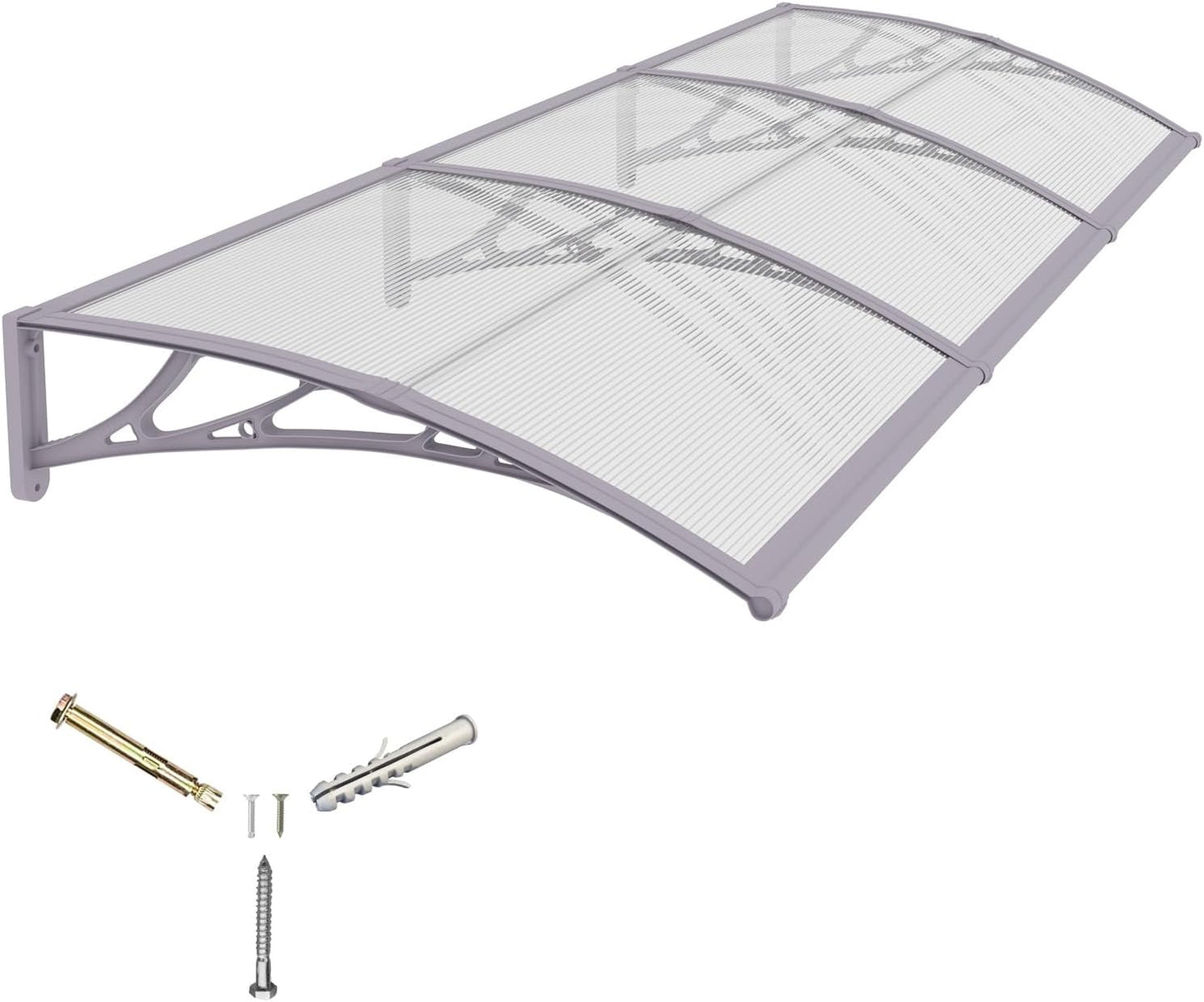 Awning for Door Entrance,32x120 inches Window Awnings for Doors Canopy Polycarbonate Cover Patio Door Awning UV Rain Snow Sunlight Protection Hollow Shee