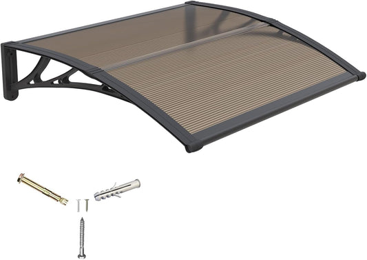 Awning for Door Entrance,40x40 Inches Window Awnings for Doors Canopy Polycarbonate Cover Patio Door Awning UV Rain Snow Sunlight Protection Hollow Shee