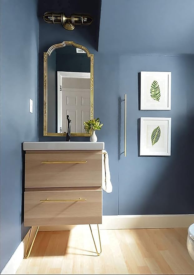 Dimoon 394''x23.6'' Blue Peel and Stick Wallpaper Contact Paper Modern Self Adhesive Wall Paper Removable Renter Friendly Textured Solid Color Shelf Cabinet Vinyl Roll (394''x23.6'',Blue Grey)