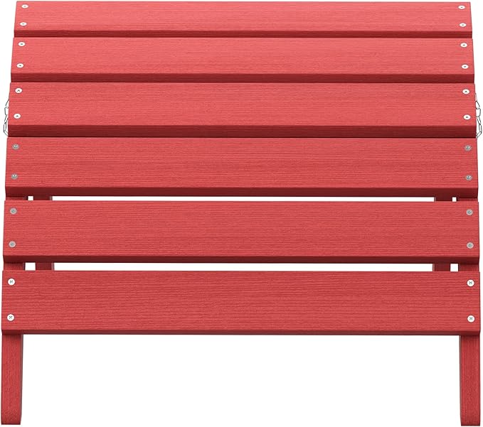 SERWALL Folding Adirondack Footrest, All Weather Adirondack Ottoman Without Assembly, Red