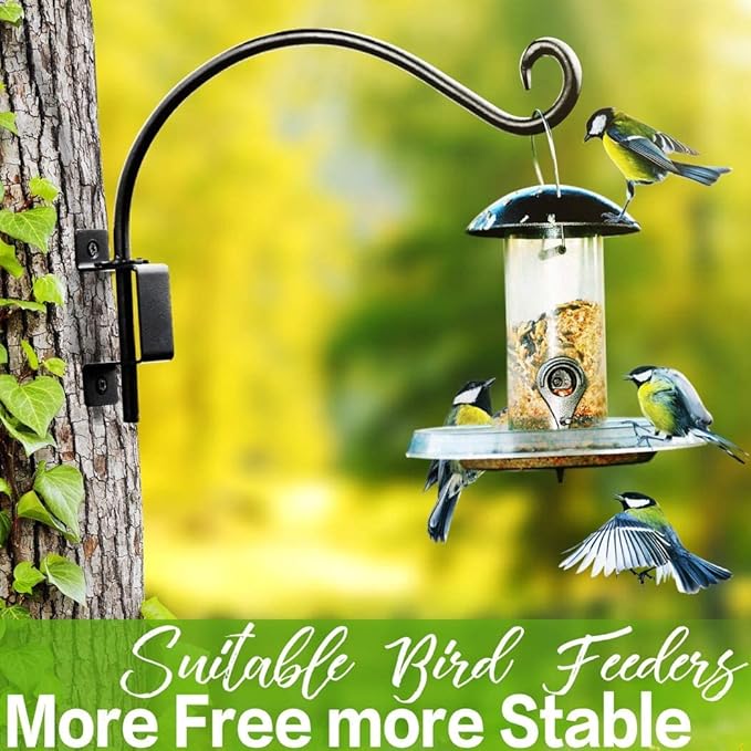 AJART Bird Feeder Hangers Outdoor: 12-Inch Swivel Hanging Plant Bracket for Indoor Wall Mount - Swivel Plant Hook for Flower Basket