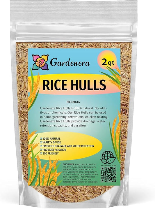 Enhance Plant Growth and Soil Health with Gardenera Horticultural Organic Rice Hulls - A Renewable and Biodegradable Solution - 2 QUARTS