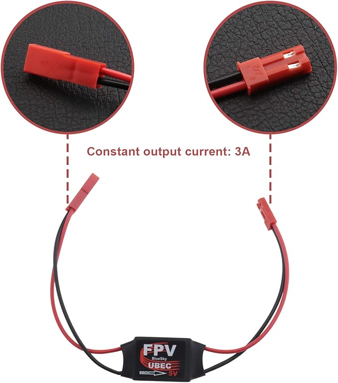SING F LTD 2Pcs UBEC-3A 5V Mini BEC 2-6S DC-DC Converter Module Regulator FPV Image Transmission for RC Airplane FPV Gimbal Telemetry Device