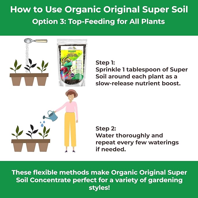 Organic Original Super Soil Concentrate with Mycorrhizae – Living Soil Boosts Roots & Buds for Seeds & Clones - Indoor & Outdoor Growing - Mix 1:4 with Topsoil Potting Soil (10 quarts)